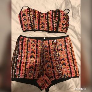 Forever21 sequin 2 piece set